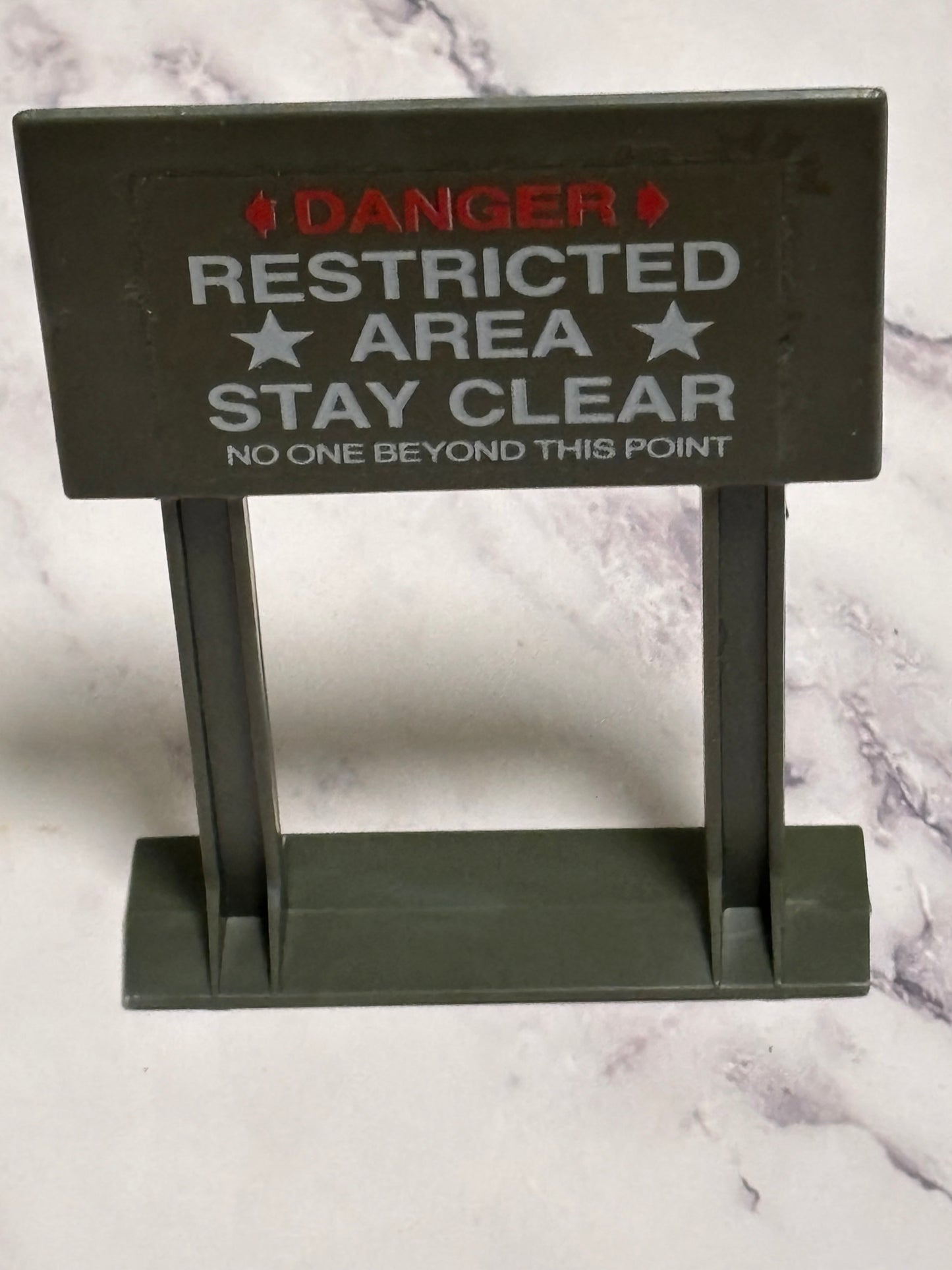 GI Joe Restricted Area Sign Hasbro Machine Gun Defense Unit Playset 1984 Vintage