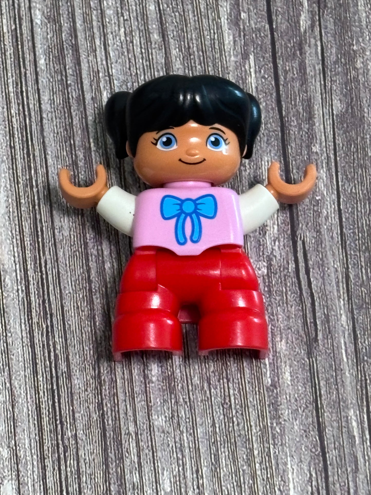 Lego Duplo Building Block Toy Figure Replacement Girl Toddler Black Hair Pink