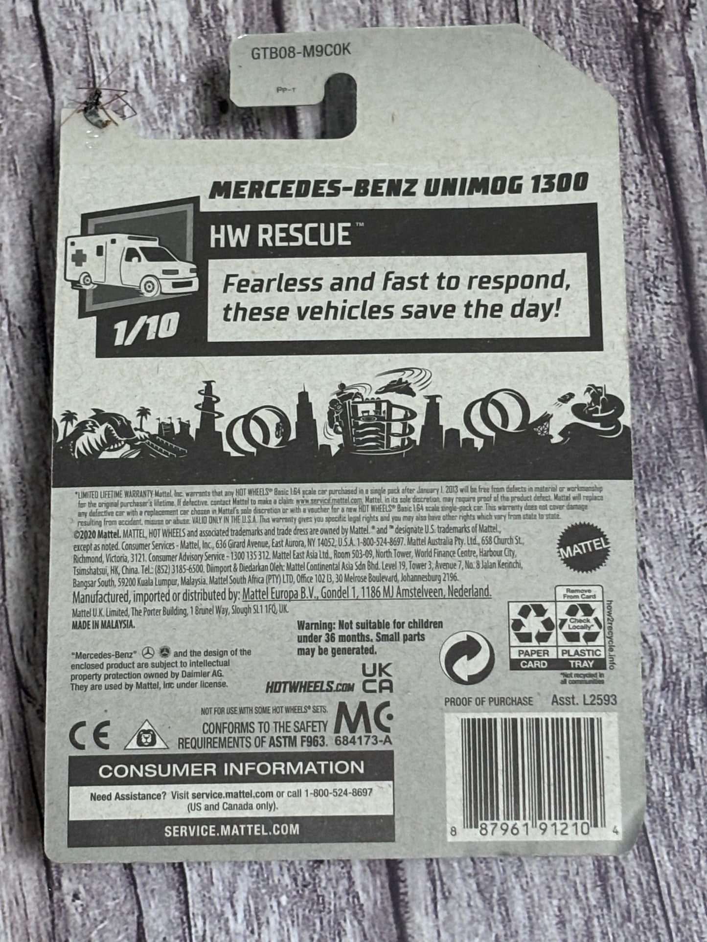Hot Wheels Mercedes-Benz Unimog 1300 Red #188 HW Rescue 1/10 2020