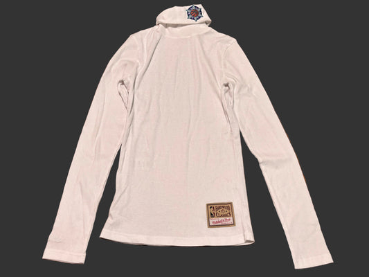 Utah Jazz Mitchell & Ness NBA Retro Hardwood Classic HWC Washed Long Sleeve Ribbed Turtleneck Shirt Women’s White Small S New NWT