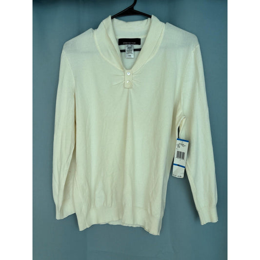 Jones’s New York Cream Ivory Pullover Blouse Shirt Women's Size XL New