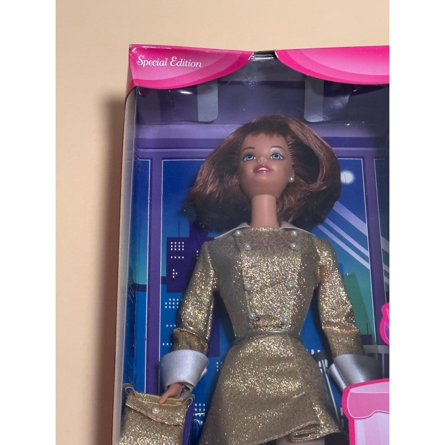 Dinner Date Redhead Barbie Doll, Gold Dress, 1997 Mattel 19037, Vintage