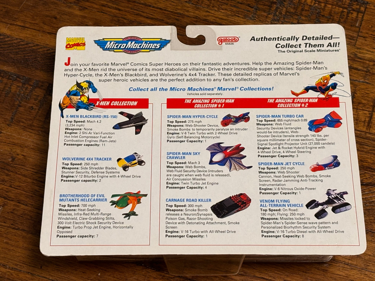 Spider-Man Collection #2 - Micro Machines - Galoob 1993 New Mini Miniature Vehicles