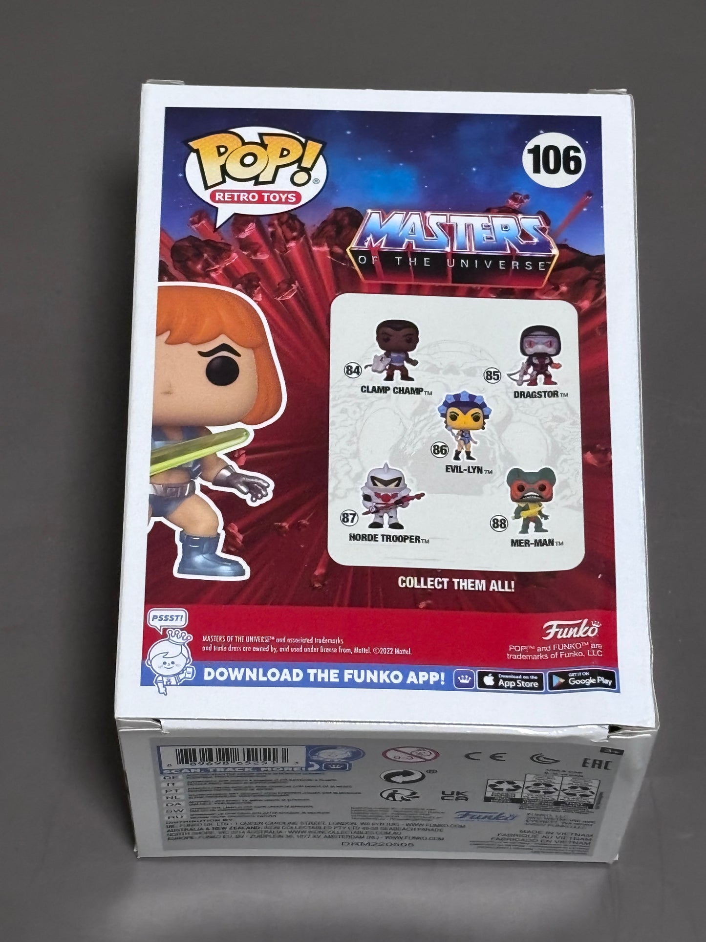Funko Pop! Masters of the Universe #106 He-Man SDCC Toy Tokyo Exclusive Sticker