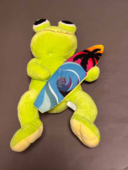 Nanco Stuffed Plush Animal Frog Large 19” Plush Holding A Cool Colorful Surfboard