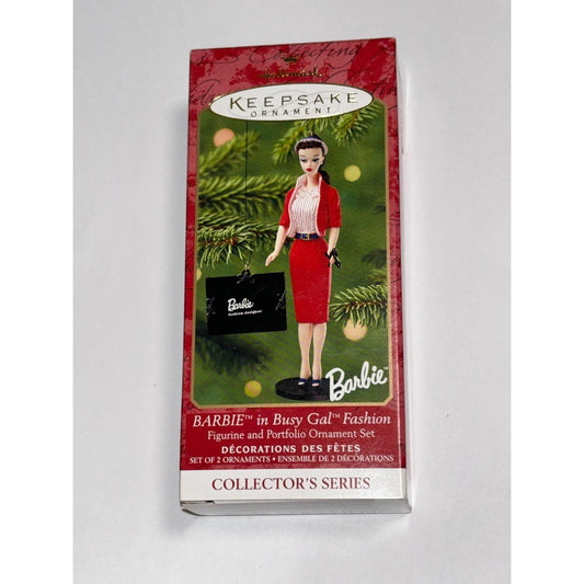 Hallmark Keepsake Barbie in Busy Gal Fashion 2001 2 pieces Doll Portfolio 8th