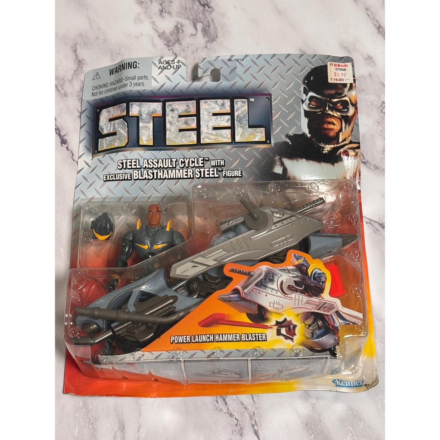 1997 Vintage Kenner Steel Assault Cycle & Blast Hammer Steel Figure NEW