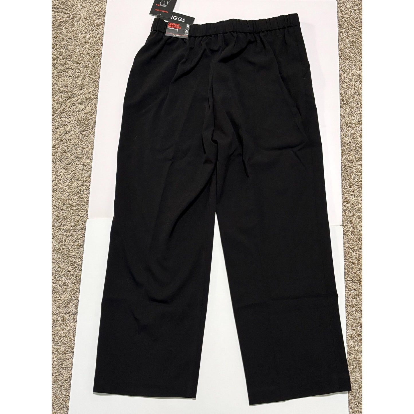 Briggs New York Women's Petite Pull Dress Pant Short Length Black 10P NWT