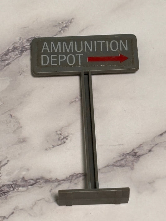 Hasbro G.I. JOE Arah 1984 Missile Defense Unit Accessory Ammunition Depot Sign