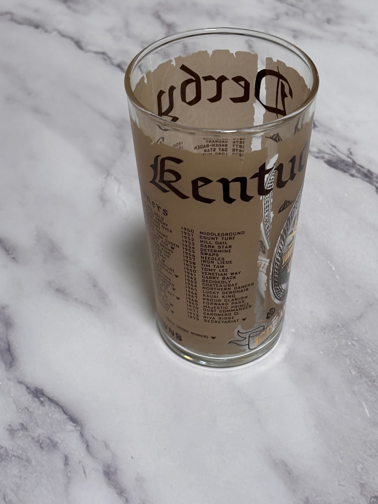 1974 Kentucky Derby Glass Official 100th Anniversary Churchill Downs Horse Race