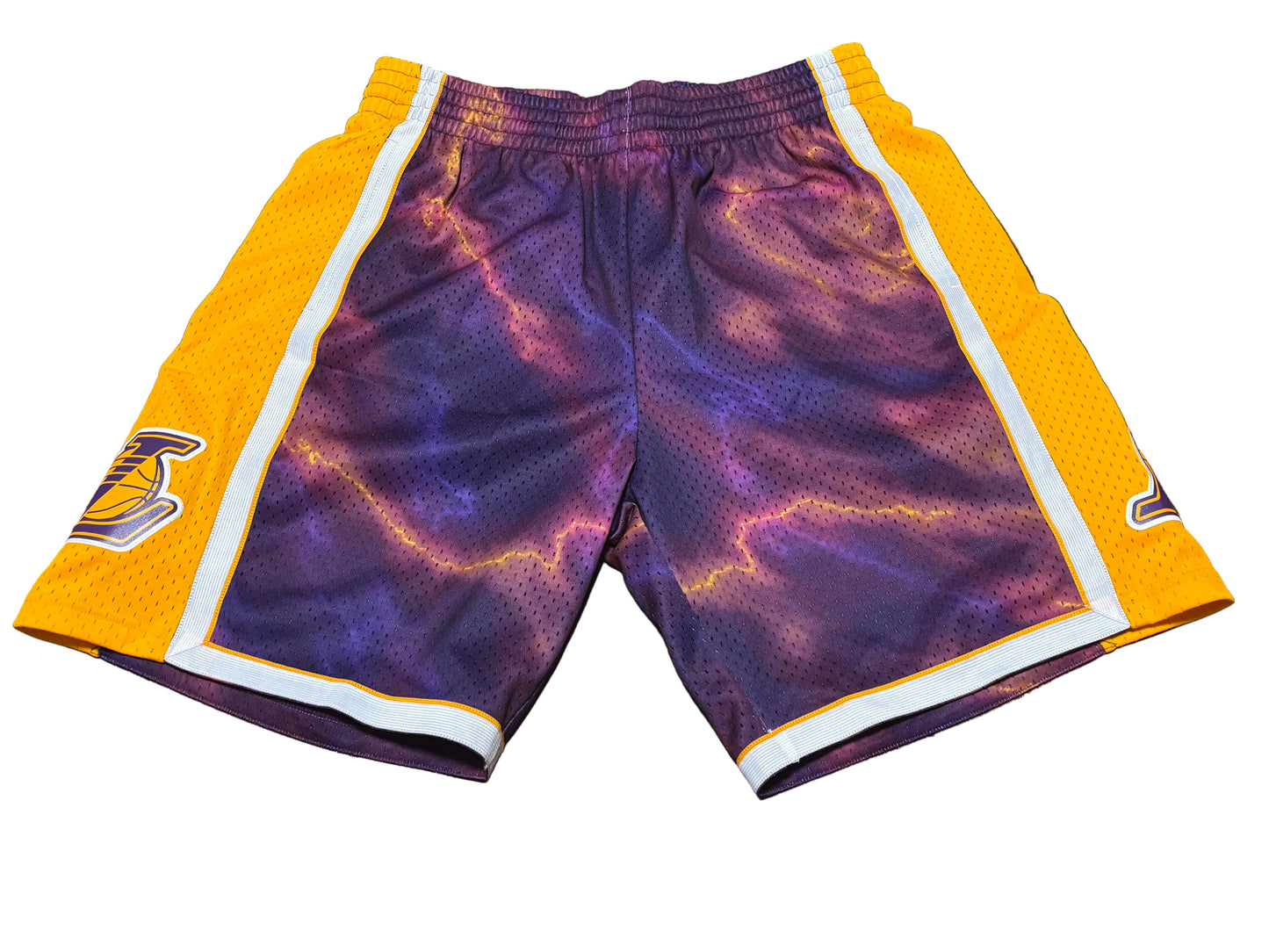 Los Angeles LA Lakers Mitchell & Ness NBA Retro HWC Hardwood Classic Swingman 1996-97 Shorts Lightning Purple Gold Men’s Large L New NWOT