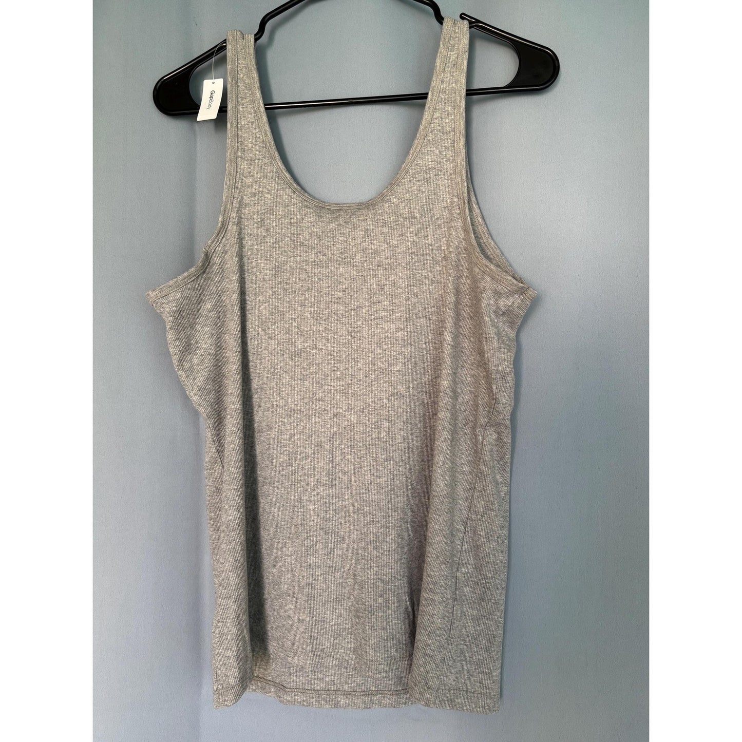 GAP Support Tank Top Interior Bra Ribbed Women's Tee GapBody Gray XL NWT