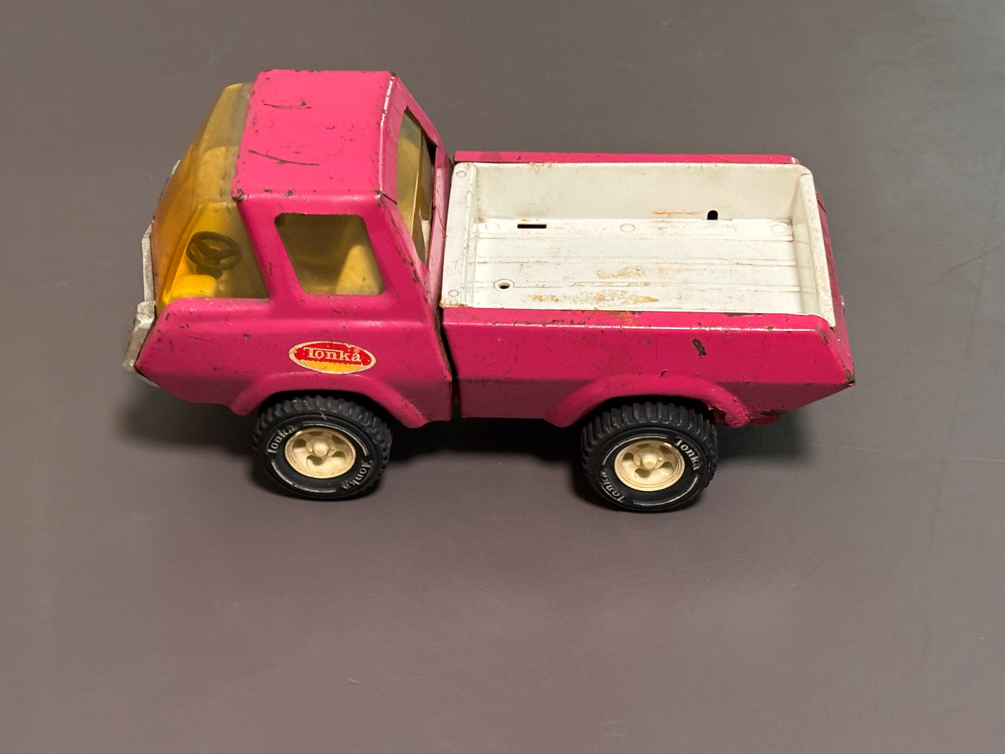VTG Tonka Pickup Truck Pink 8.5" 70s Pressed Steel Small Metal Toy Truck Vehicle