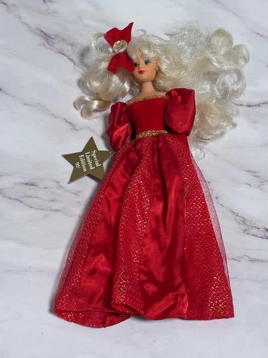 Mattel Barbie Jakks Pacific Limited Edition 1995 Winter Holiday Doll Red Dress