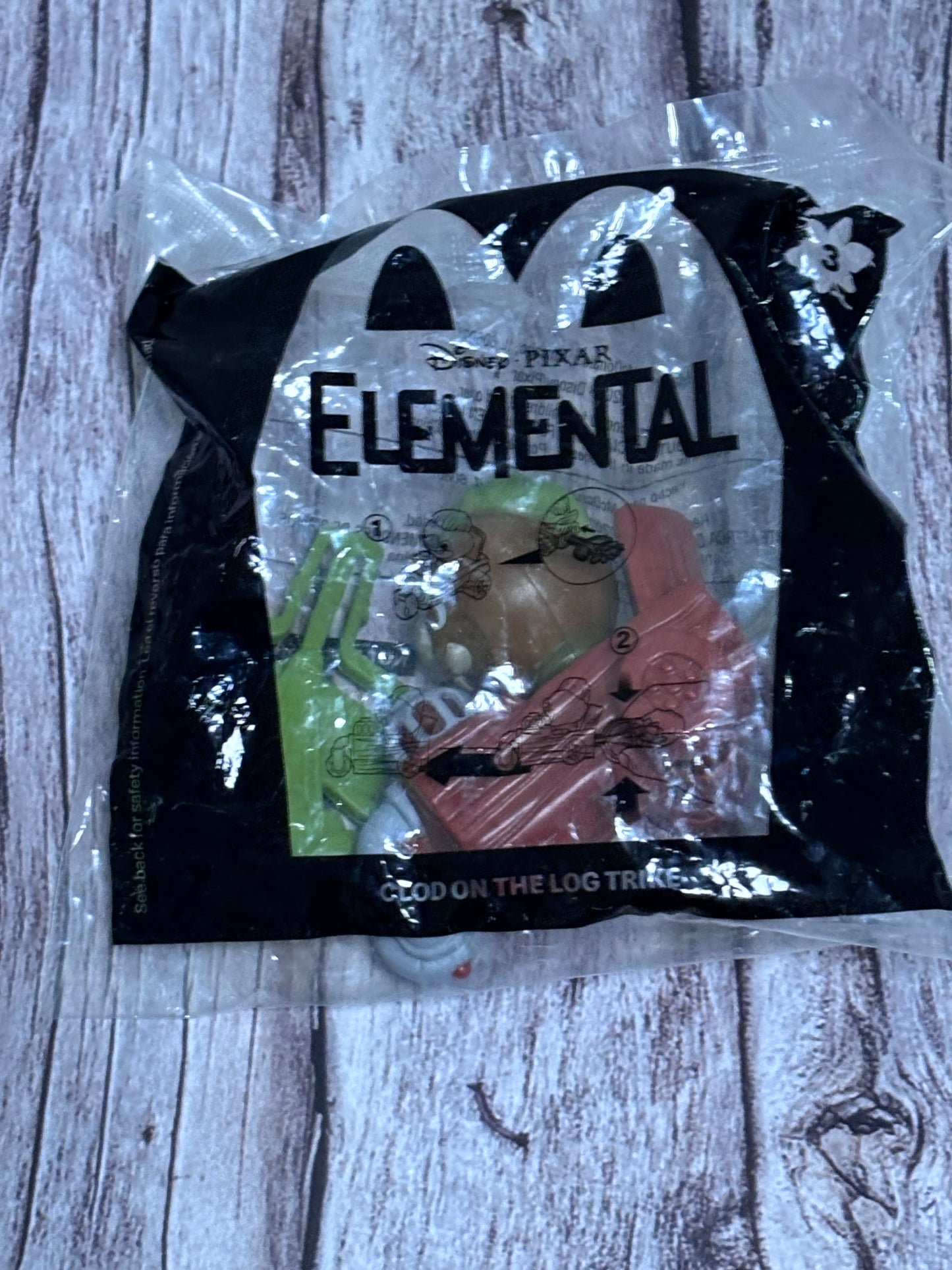 Mcdonalds 2023 Happy Meal Toy #3 Elemental Disney Pixar Flood On The Log Trike