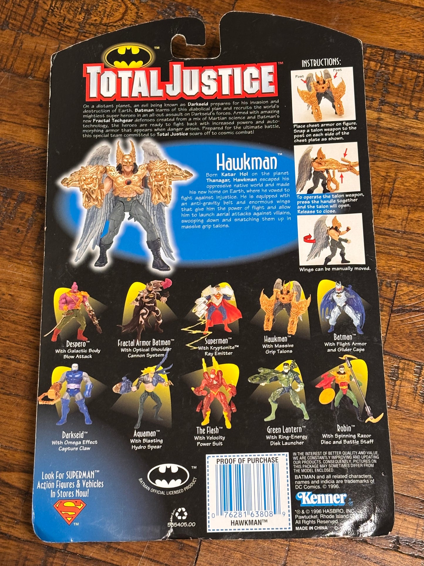 DC Comics Hasbro Kenner Total Justice: Hawkman Action Figure 1996 New