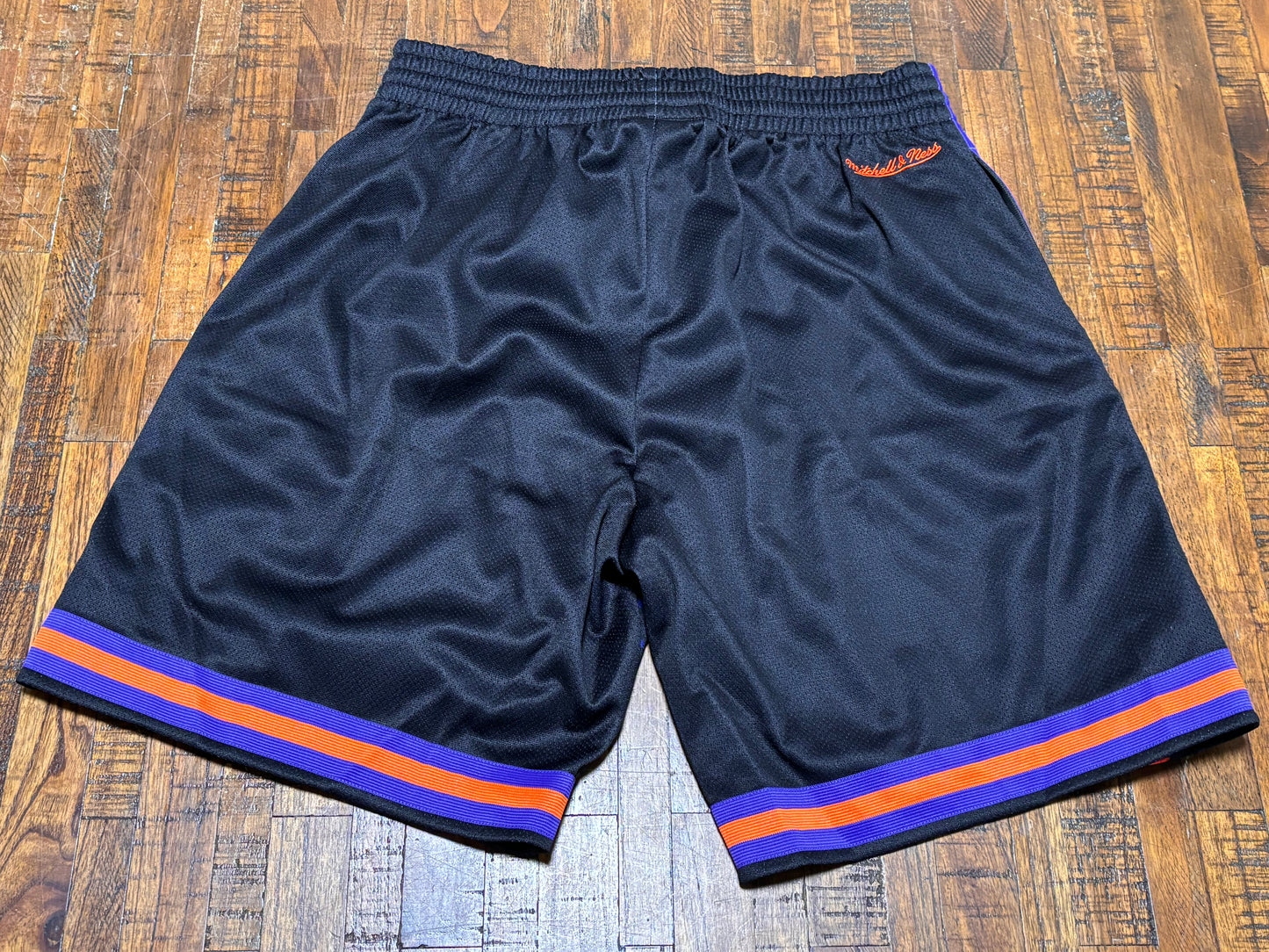 Phoenix Suns Mitchell & Ness NBA Retro Hardwood Classic HWC Big Face 7.0 Fashion Black Shorts Mens L Large New NWOT