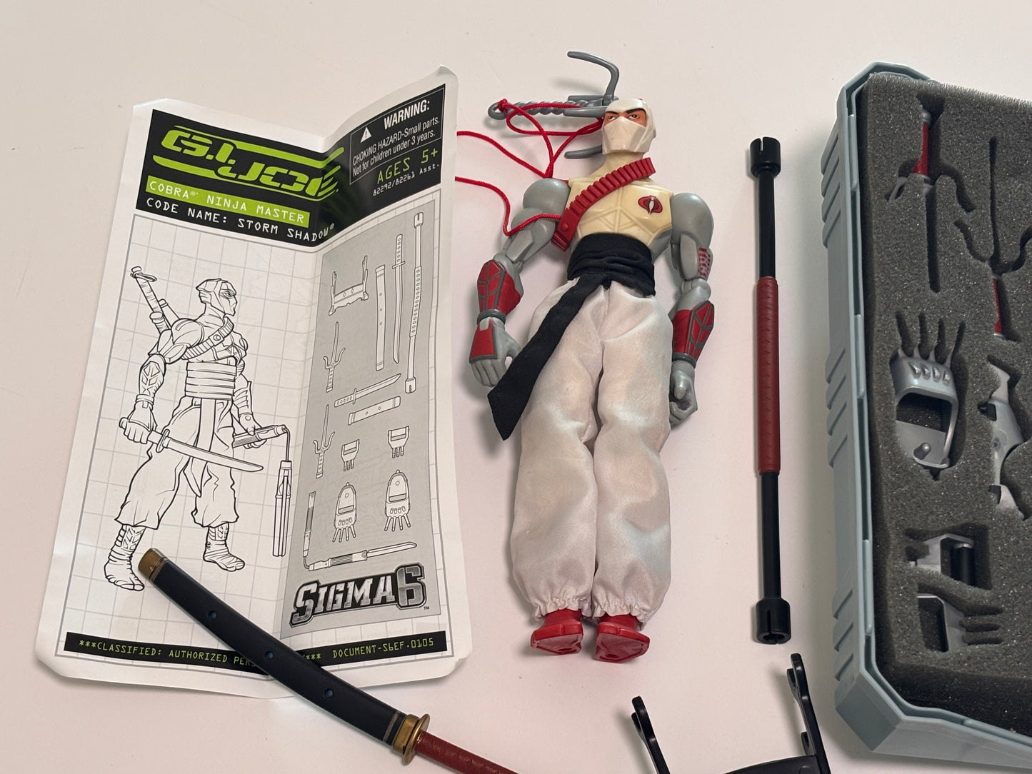 GI Joe Sigma 6 Six Storm Shadow 8" Action Figure Hasbro Toy 2005 Razor Ninja