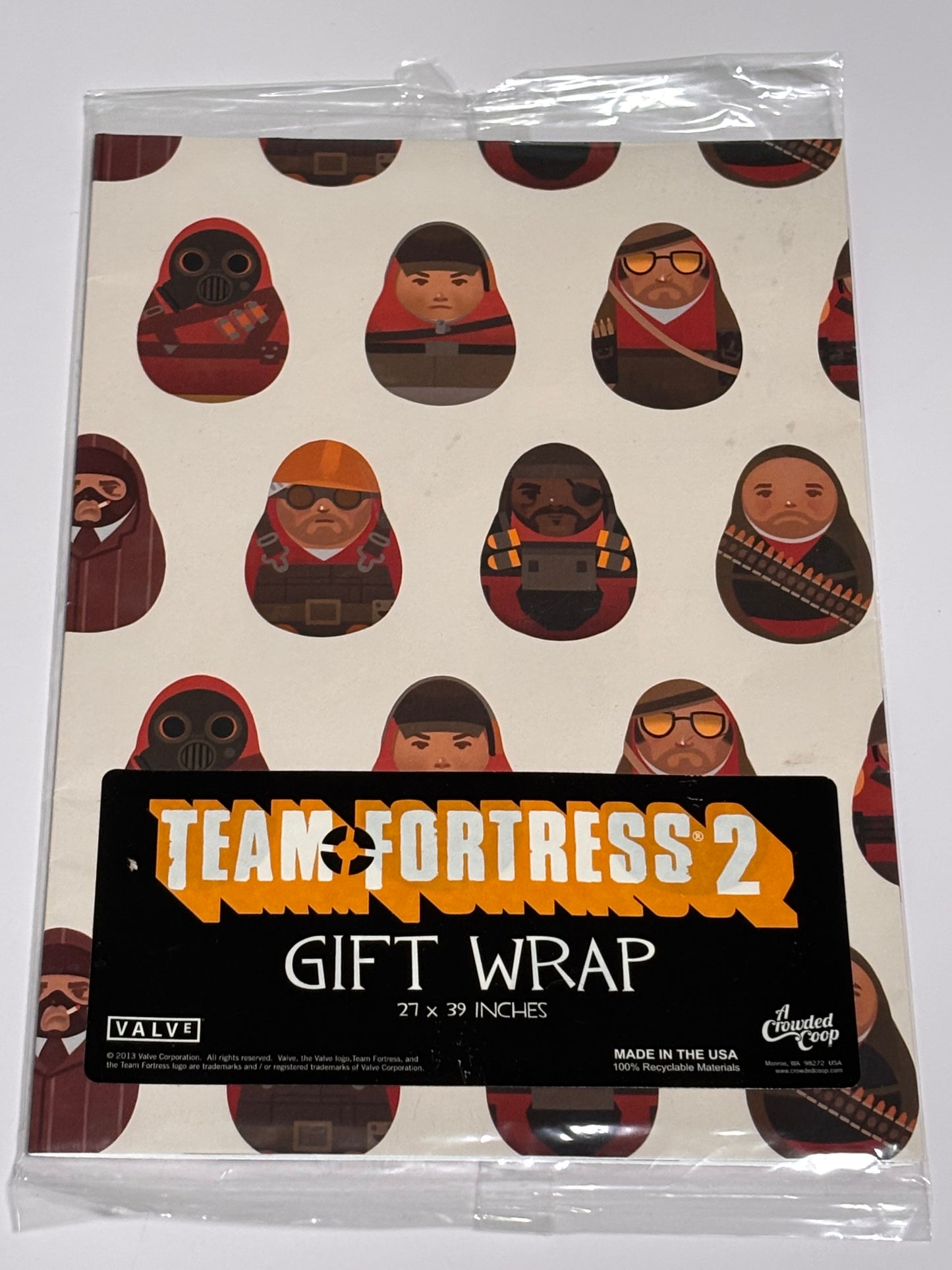 Team Fortress 2 Birthday Party Gift Wrap 27" x 39"