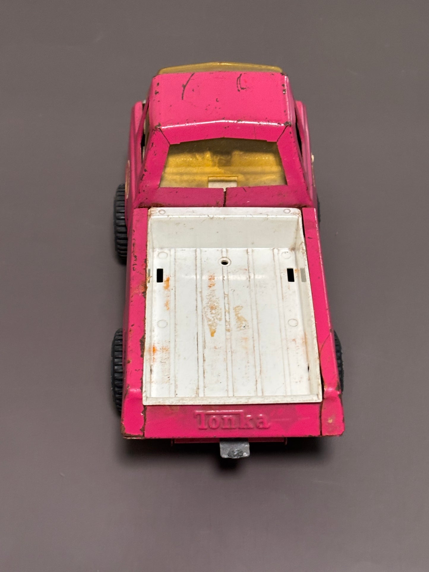 VTG Tonka Pickup Truck Pink 8.5" 70s Pressed Steel Small Metal Toy Truck Vehicle