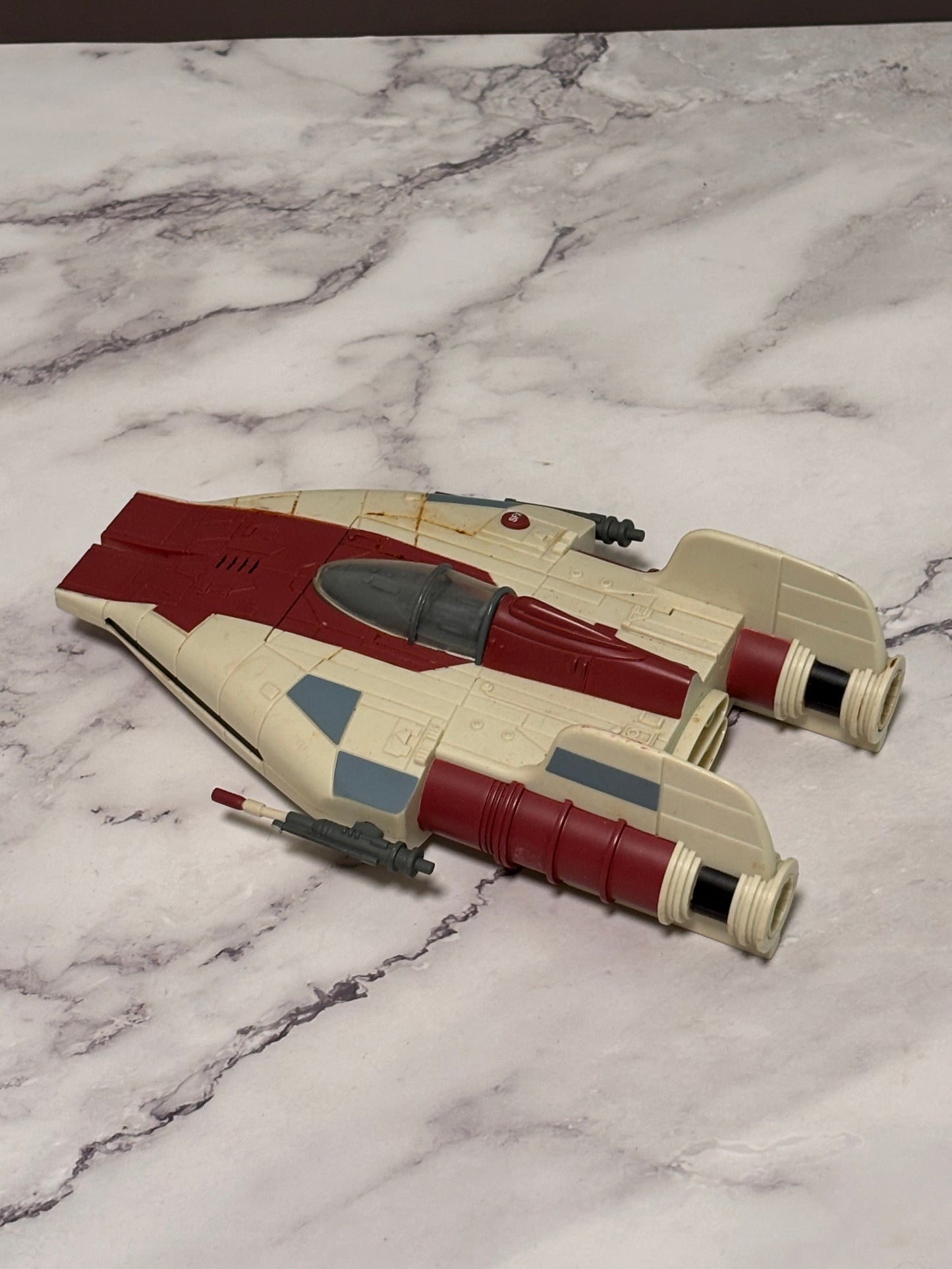 A-Wing Red Starfighter Star Wars Action Fleet Micro Machines Galoob 1995 W/pilot