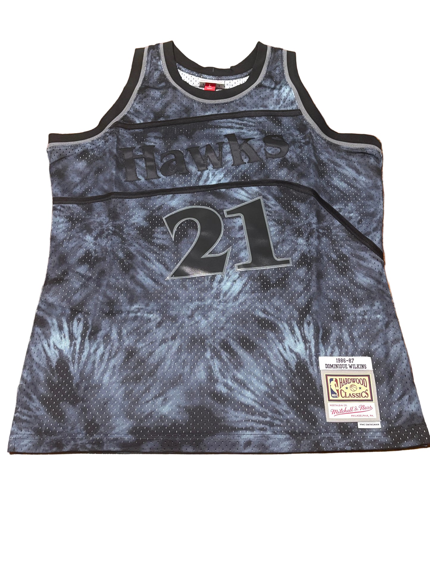 Spud Webb Atlanta Hawks Mitchell & Ness Hardwood Classic HWC NBA Retro Swingman 1986-87 Camo Jersey Ghost Black White Men’s Large L New NWOT