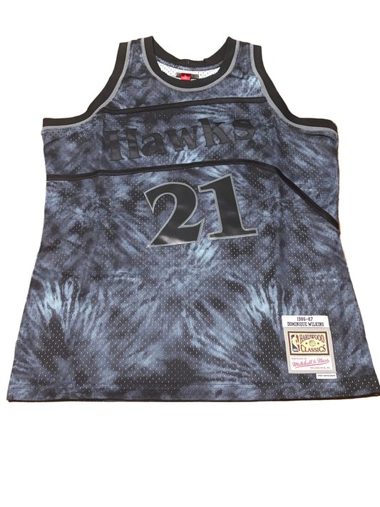 Spud Webb Atlanta Hawks Mitchell & Ness Hardwood Classic HWC NBA Retro Swingman 1986-87 Camo Jersey Ghost Black White Men’s Large L New NWOT