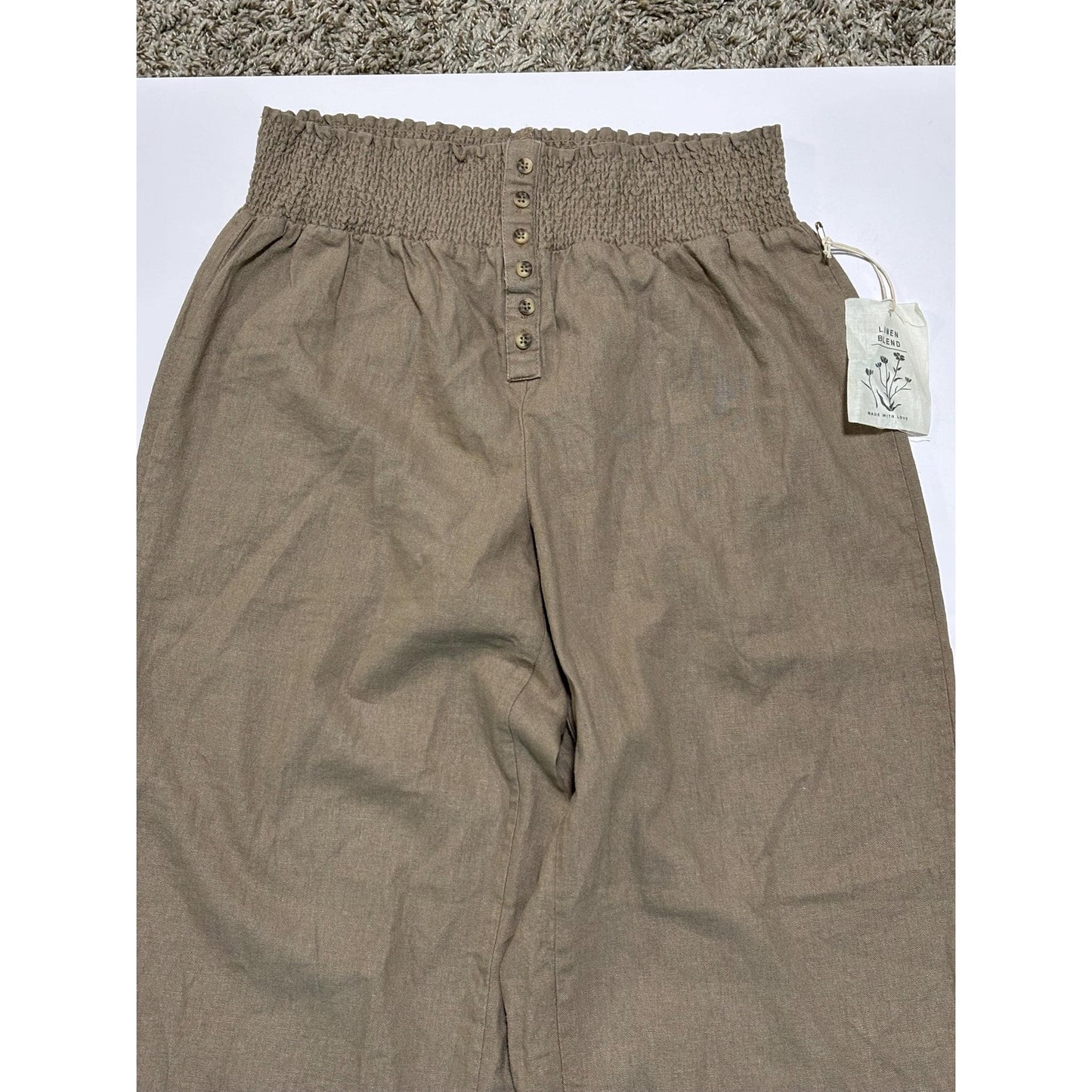 Indigo Rein Pants Womens Beige Wide Leg Loungers Slacks Medium M NWT