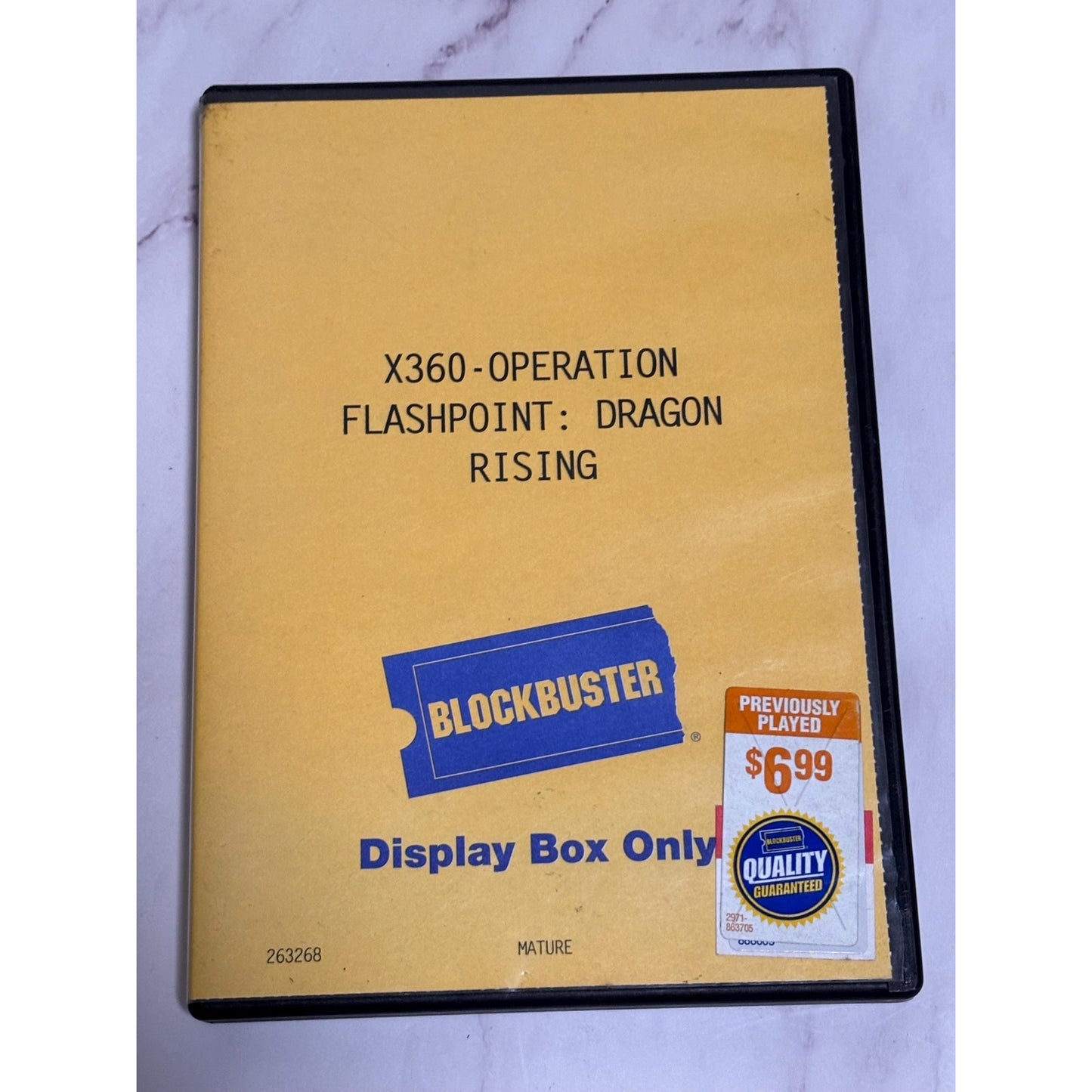 Xbox 360 Operation Flashpoint Dragon Rising Game Only BlockBuster Display Case