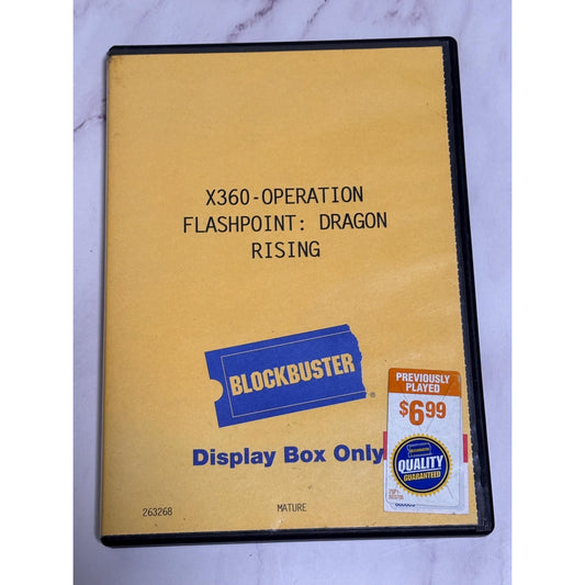 Xbox 360 Operation Flashpoint Dragon Rising Game Only BlockBuster Display Case