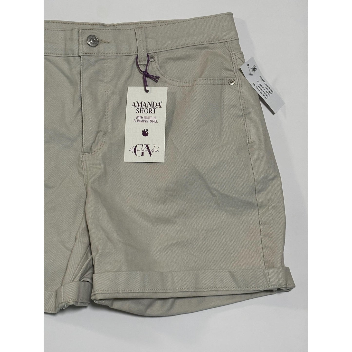Gloria Vanderbilt AMANDA Shorts Slimming Panel Classic Rise Stonewood 10P NWT