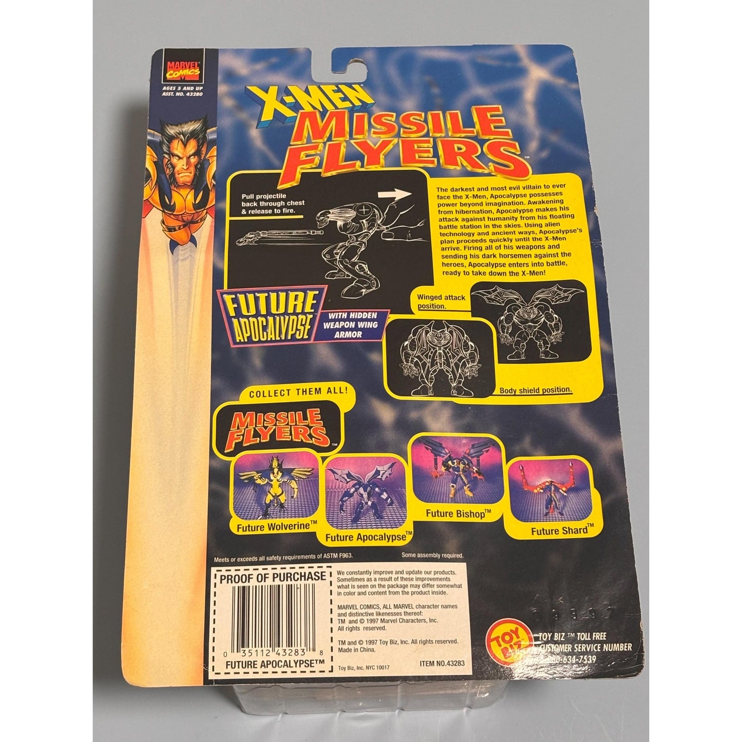 1997 Marvel X-Men Future Apocalypse Missile Flyers Action Figure by Toy Biz