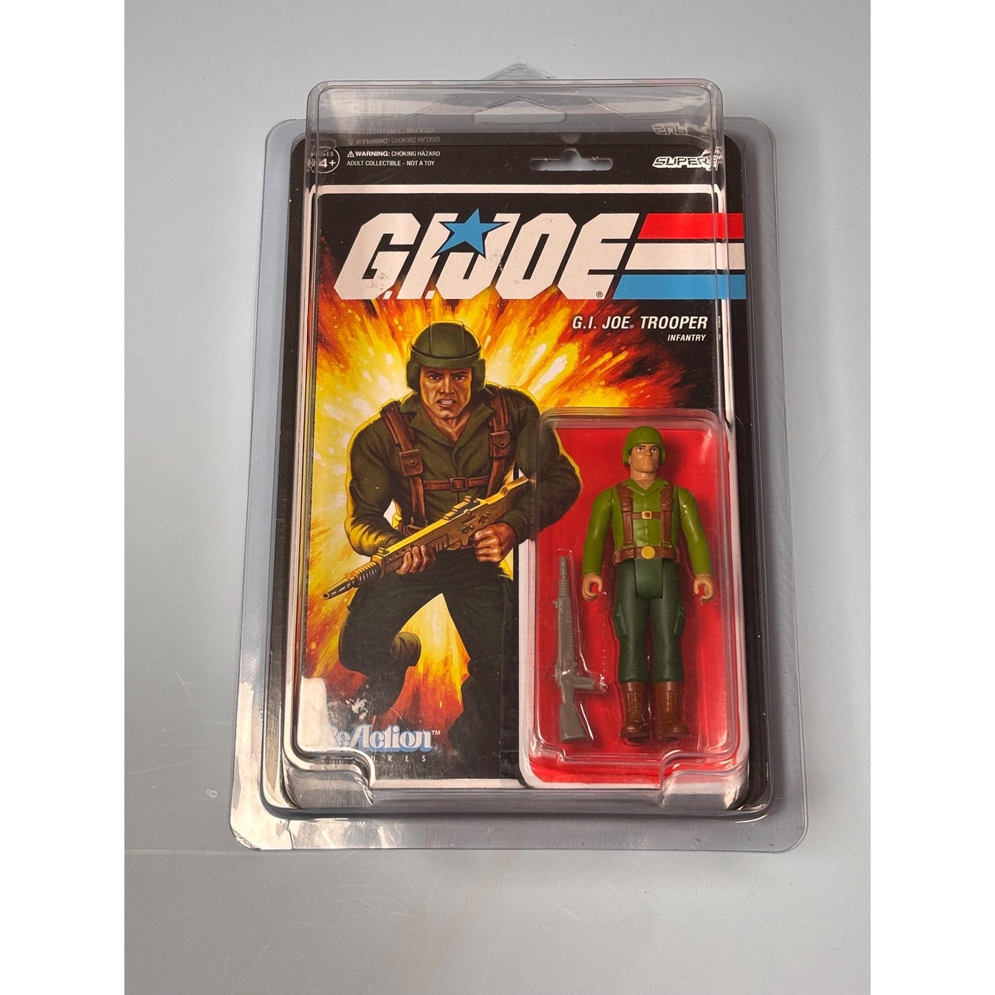 GI Joe GI Trooper Infantry Pink Camo Action Figure 3.75" Super7 ReAction w/ Case