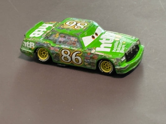 Disney Cars Chick Hicks HTB, Hostile Takeover Bank #86 Car, Green Diecast Car