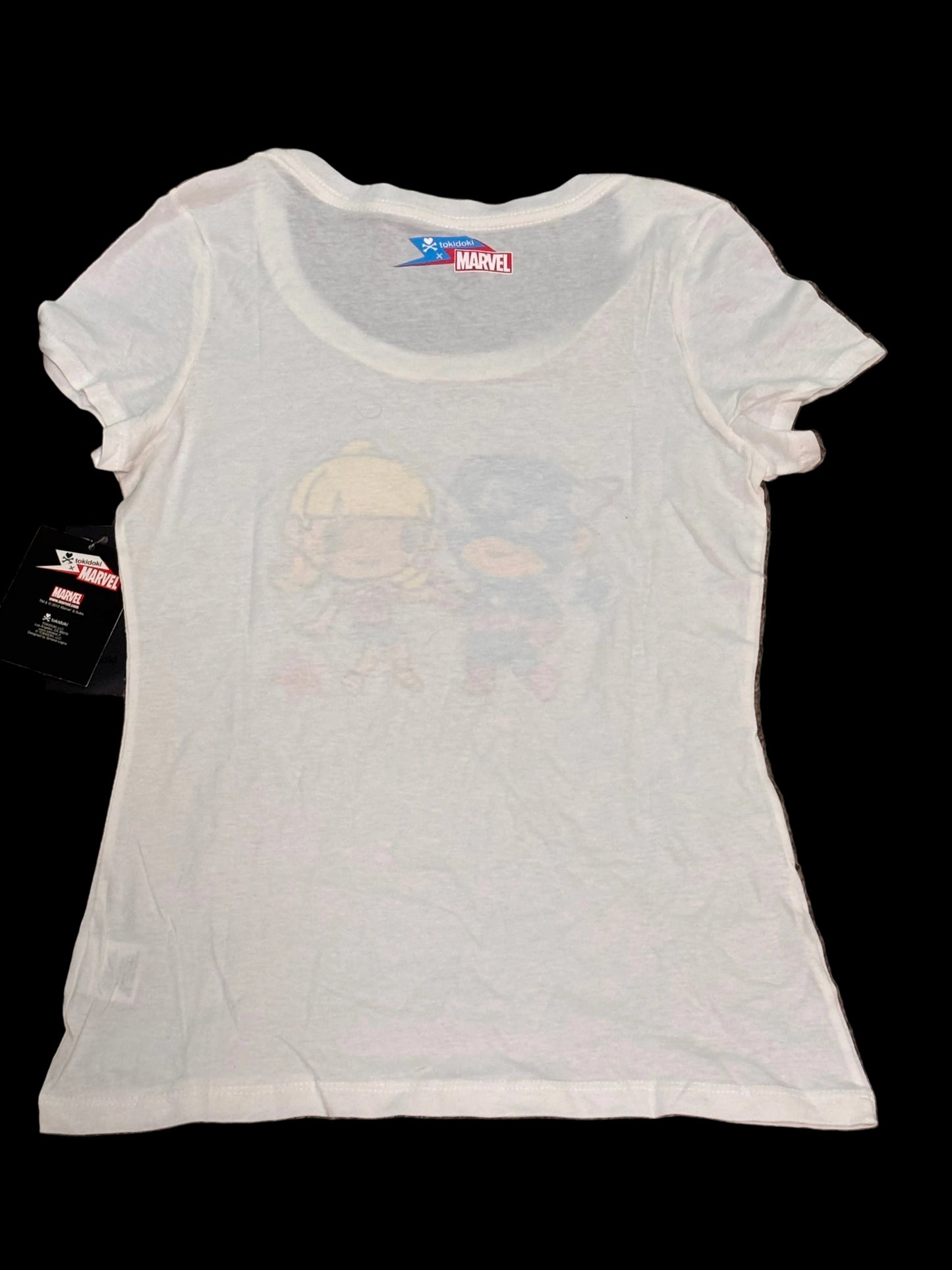 TokiDoki X Marvel Lets Dance 2012 Women’s Youth Marvel Pop Tee T White Shirt Anime New NWT