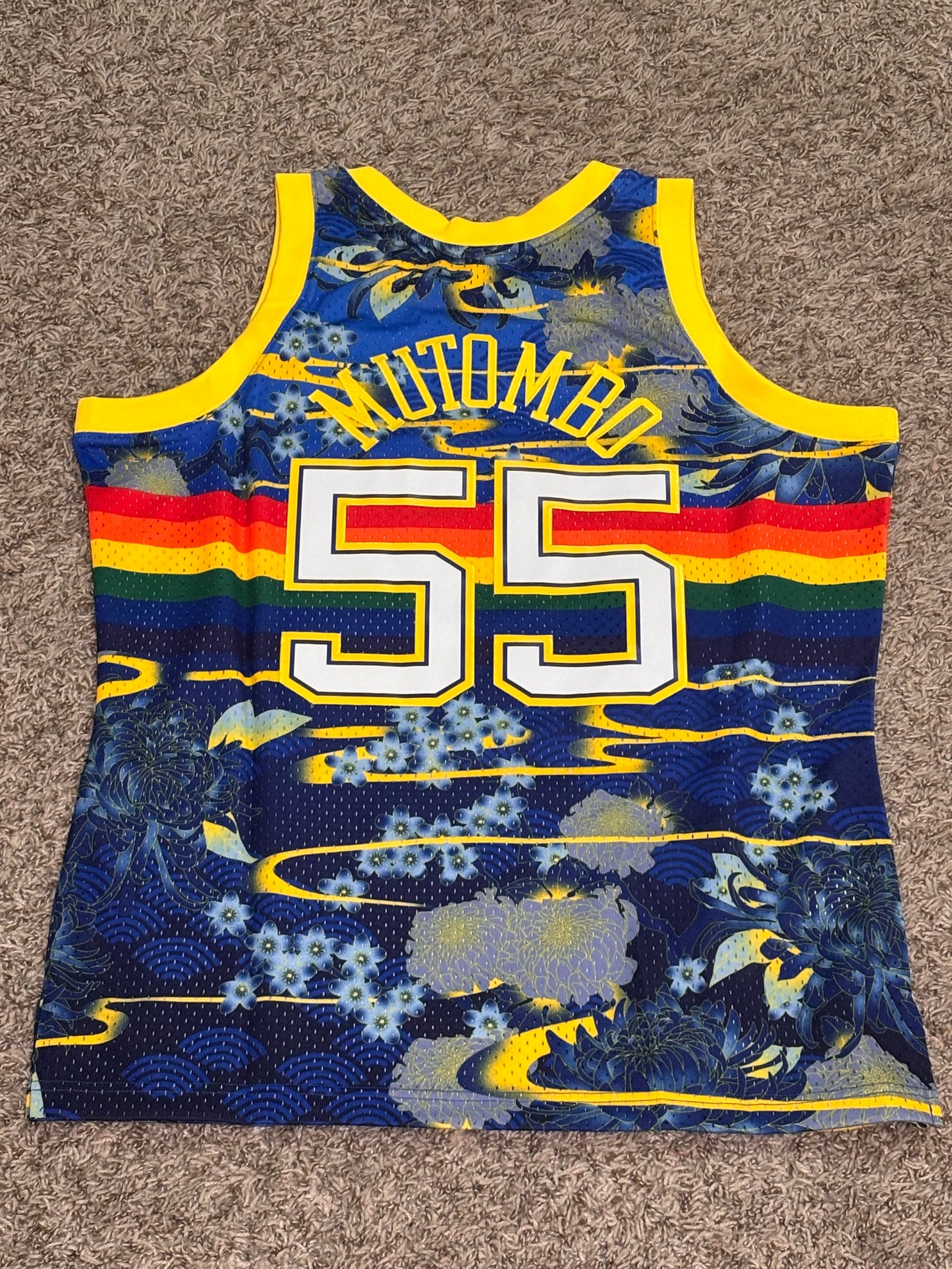 Denver Nuggets #55 Mitchell & Ness NBA Dikembe Mutombo Lunar New Year HWC 1991-92 Hardwood Classic Swingman Blue Jersey Men’s L Large NWOT New