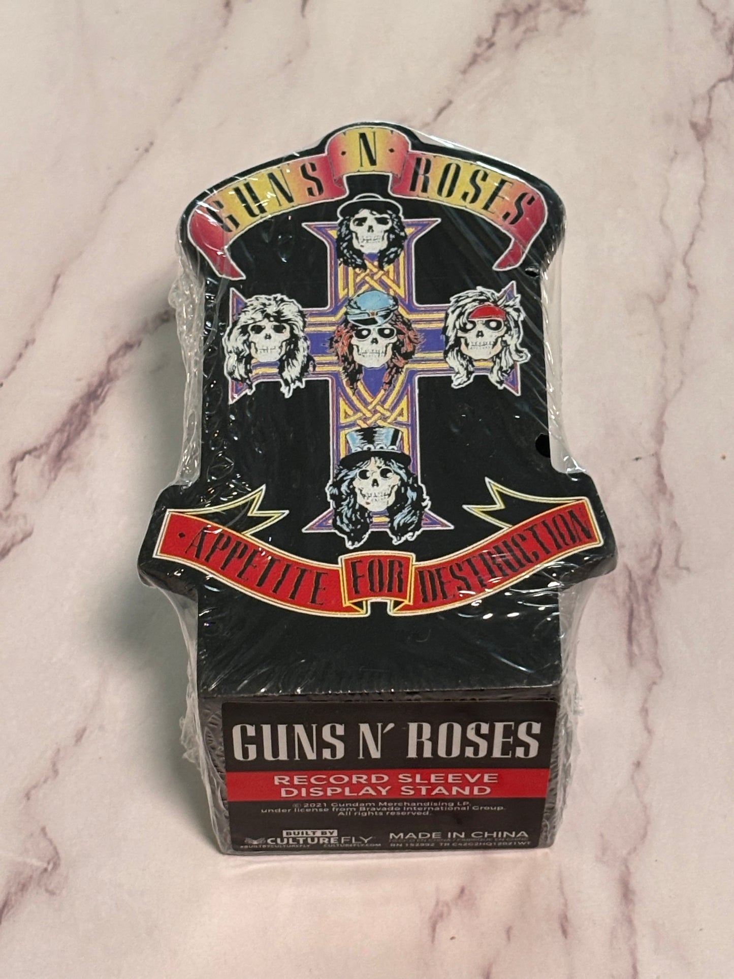 Guns N Roses Appetite For Destruction LP Record Sleeve Wooden Display Stand