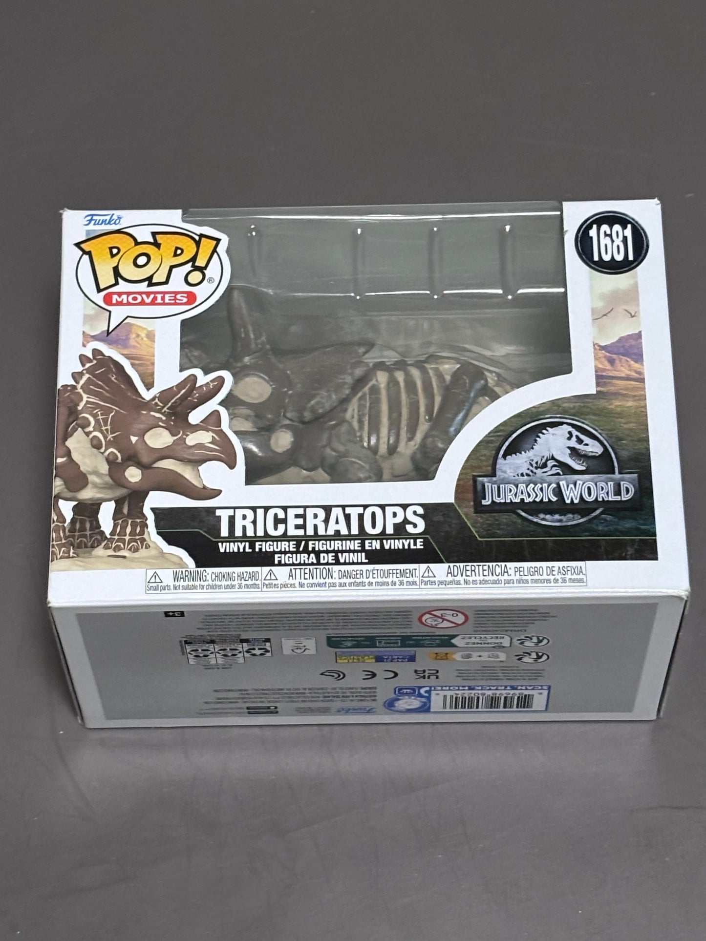 Funko POP Triceratops #1681 Fossil Movies Jurassic World Vinyl Figure