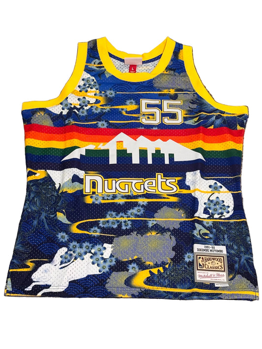 Denver Nuggets #55 Mitchell & Ness NBA Dikembe Mutombo Lunar New Year HWC 1991-92 Hardwood Classic Swingman Blue Jersey Men’s L Large NWOT New
