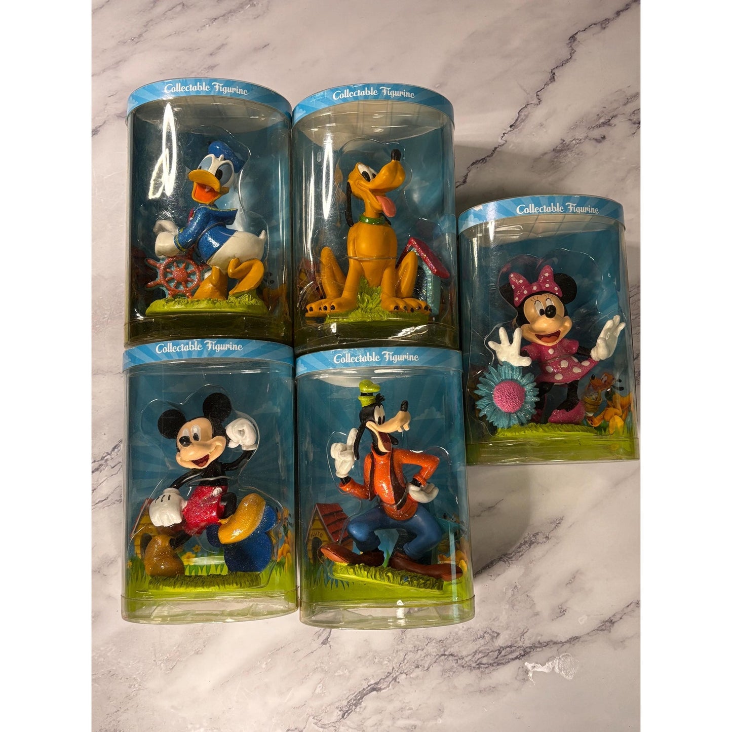 Lot of 6 Disney Kcare Collectible Figurine Mickey Minni Goofy Donald Duck Pluto