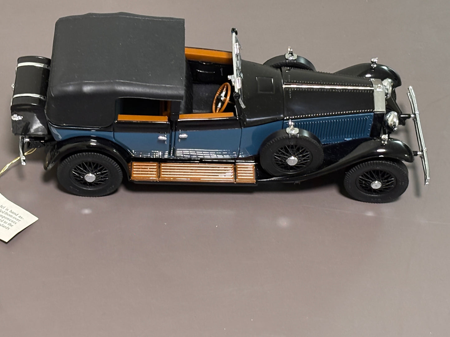 Franklin Mint 1929 Rolls Royce Phantom 1 Black Blue 1/24 Scale Diecast Model Car