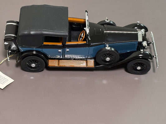 Franklin Mint 1929 Rolls Royce Phantom 1 Black Blue 1/24 Scale Diecast Model Car