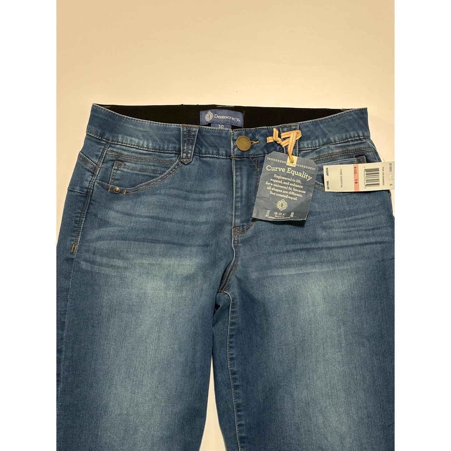Democracy womens Ab solution 13” Bermuda Short 10 Blue Denim Core Essentials NWT