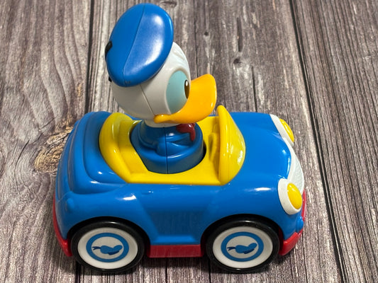 Disney Donald Duck Hap P Kid Push & Go Blue Racer working Toy Car Vehicle