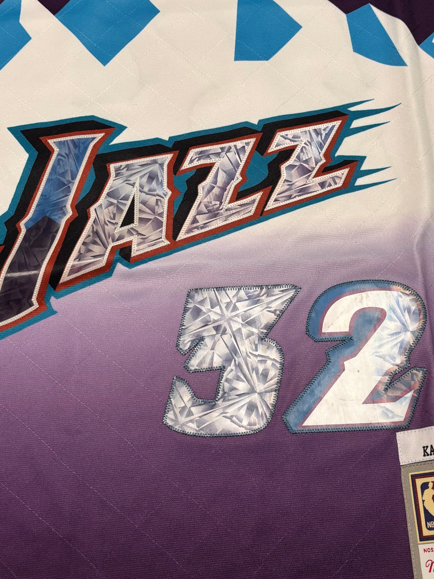 Karl Malone Utah Jazz Mitchell & Ness NBA Retro Hardwood Classic HWC Swingman 1996-97 Road 75th Anniversary Diamond Jersey Blue Mens Large L New NWOT
