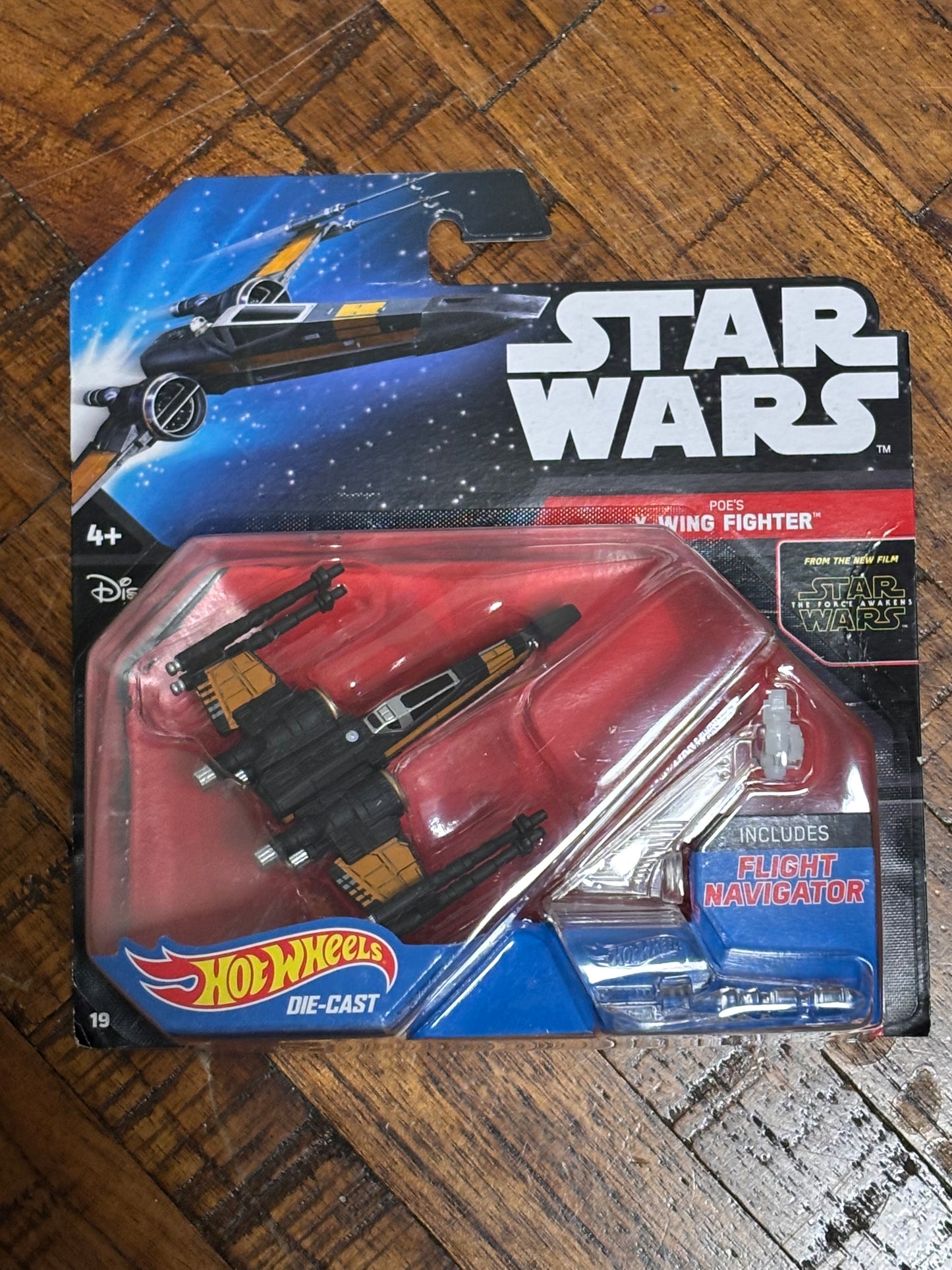 Disney Hot Wheels Mattel Star Wars Force Awakens Poe’s X-Wing Fighter 2015 w/ Flight Navigator Die Cast New