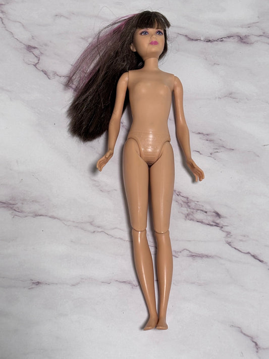 Barbie’s Sister Skipper Camping Fun Tent Brunette Pink Streak Nude Doll Only