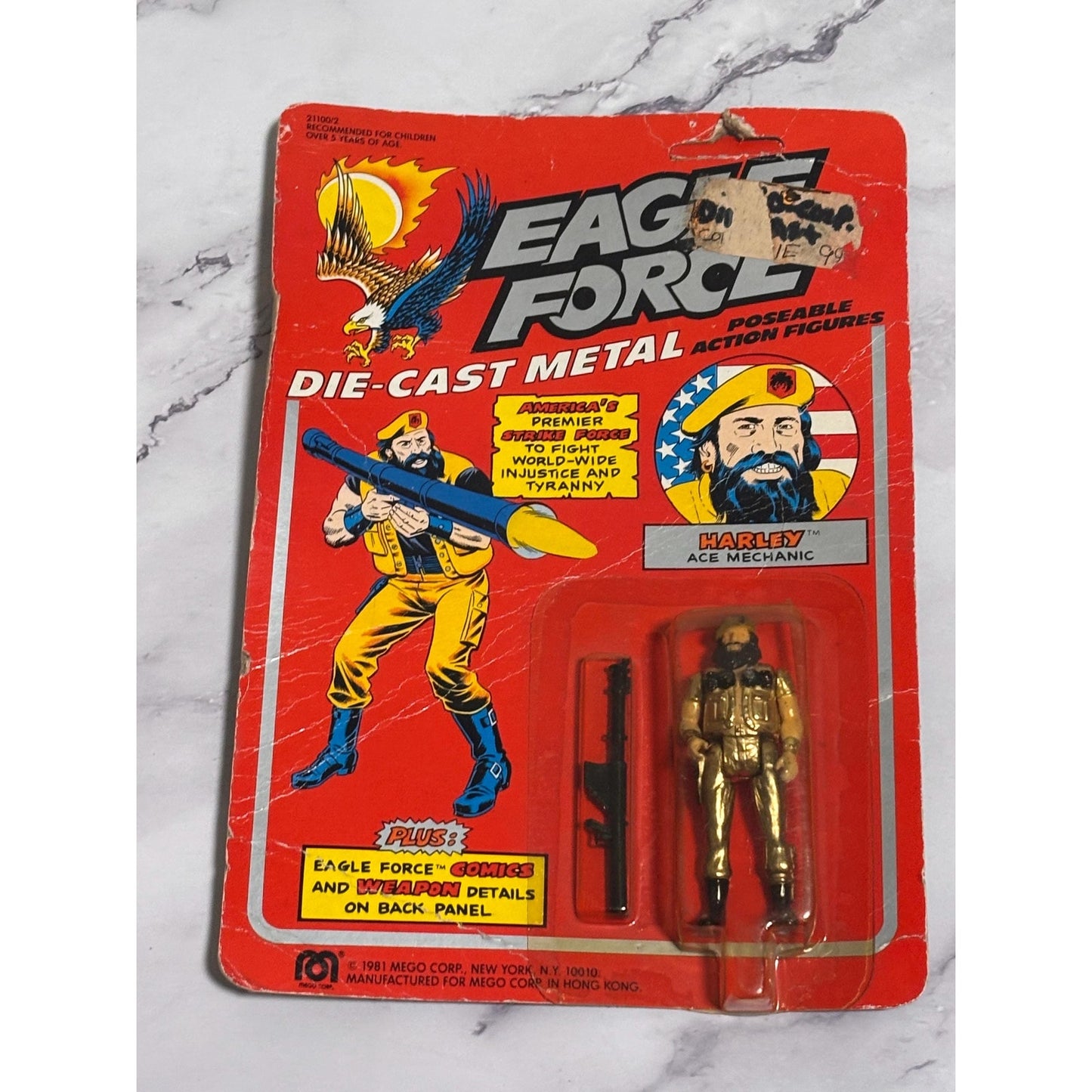 Mego Eagle Force Figure MOC Die Cast Soldier Harley Ace Mechanic 1981 Vintage