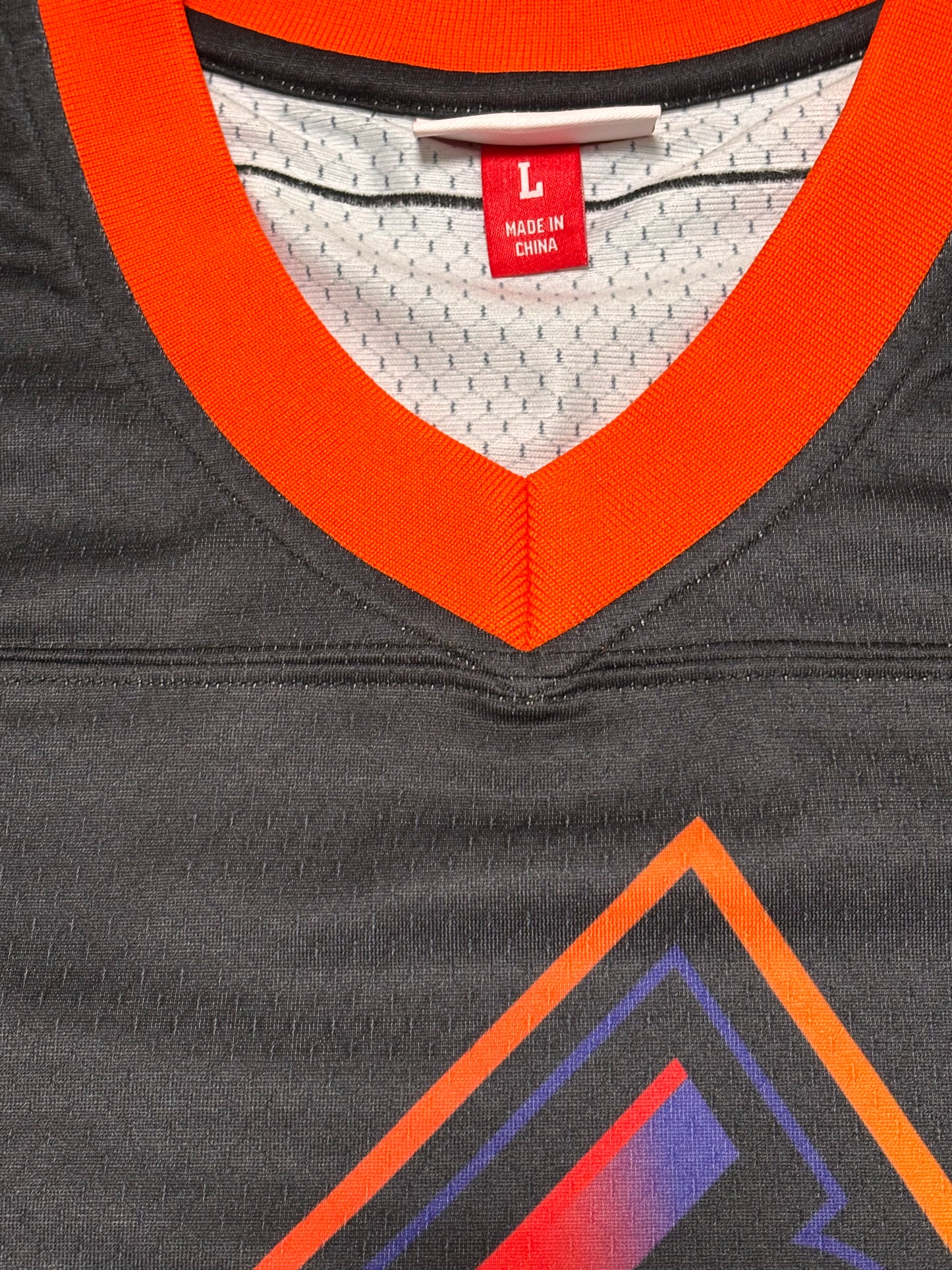 Phoenix Suns Mitchell & Ness NBA Retro Hardwood Classic HWC Big Face 7.0 Fashion Warmup Jersey Black Shirt Mens L Large New NWT