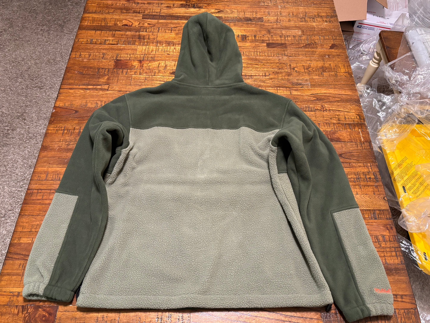 Phoenix Suns Mitchell & Ness NBA Retro Fleece Cargo Half-Zip Hooded Pullover Hoodie Sweater Jacket Green Cream Mens L Large New NWOT